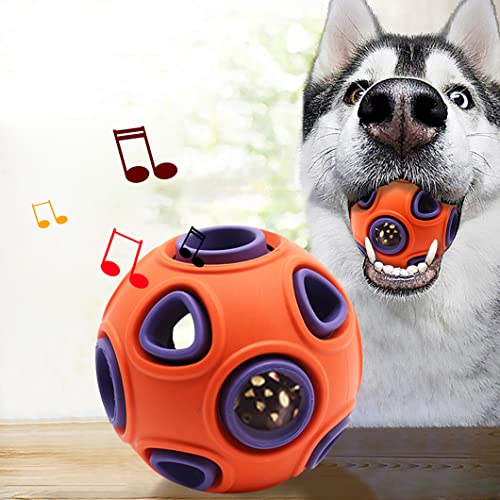 Rolin Roly Hundeball-Spielzeug Dog Ball Hundebälle Gummibälle Hundespielzeug Ball mit Glocke Spielball für Hunde Bissfest Hundespielzeug Ball von Rolin Roly