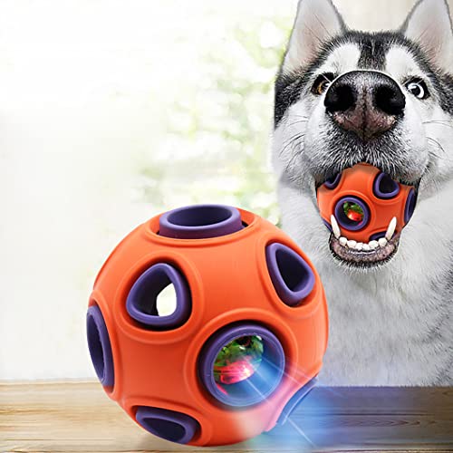 Rolin Roly Leuchtend Glow Ball Blinkender Ball Hundeball Hundebälle Hundespielzeug Ball mit LED Licht Spielball für Hunde Bissfest Hundespielzeug Ball von Rolin Roly