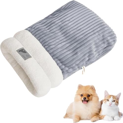 Romantic Angels Katzenschlafsack für Indoor-Katzen, Winterschlafsack für Katzen, 360° warm, halbgeschlossen, weicher Plüsch, Katzenbett, Katzensack, Katzenversteck, Haustier-Kuschelsack (Grau, L-53,3 Romantic Angels Katzenschlafsack für Indoor-Katzen, Winterschlafsack für Katzen, 360° warm, halbgeschlossen, weicher Plüsch, Katzenbett, Katzensack, Katzenversteck, Haustier-Kuschelsack (Grau, L-53,3 von Romantic Angels
