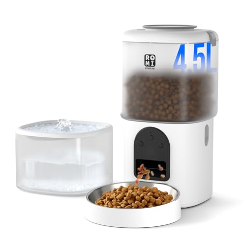 Romiromi Futterautomat Katze,2.4G & 5G WiFi,4.5L,1-10 Mahlzeiten/Tag, 1-15 Tag,Automatischer Futterspender mit Edelstahlnapf,Automatic Cat Feeder Romiromi Futterautomat Katze,2.4G & 5G WiFi,4.5L,1-10 Mahlzeiten/Tag, 1-15 Tag,Automatischer Futterspender mit Edelstahlnapf,Automatic Cat Feeder von Romiromi