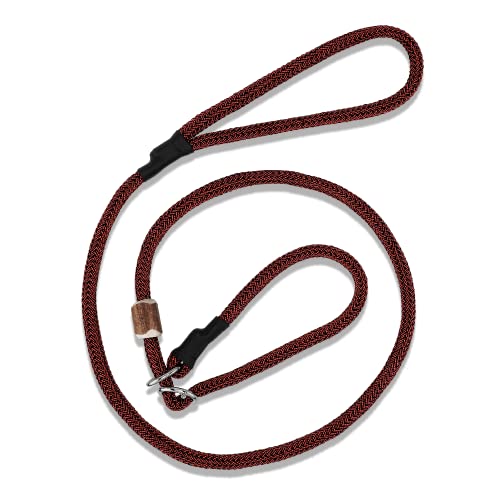 Moxonleine Melrose mit Zugbegrenzung/Zugstopp | Retrieverleine - Halsband und Leine in einem | Schöne Farben | 8mm x 130 cm (rot) von Romneys