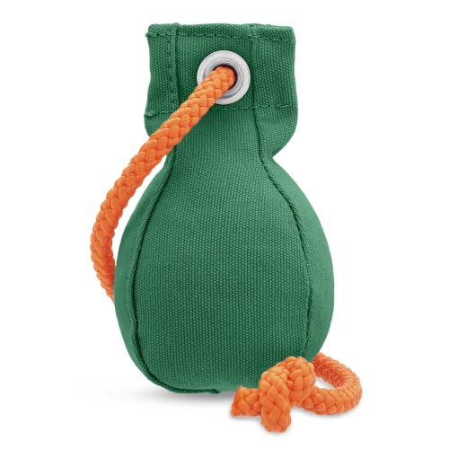 Romneys Dummyball 150g - Robuster Hundespielzeug mit extra langem Wurfseil; für die Such- und Markierfähigkeit (grün) von Romneys