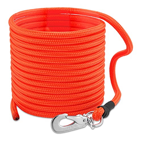 Schwimmende Schleppleine für Hunde | Robuste Feldleine ohne Handschlaufe | Schwimmt auf dem Wasser | Verschiedene Längen | Leuchtend Orange (25m) von Romneys