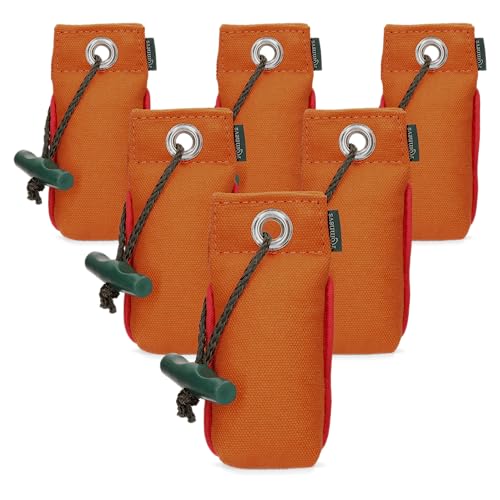 Romneys Suchen Dummy 100g | Aktion 5 + 1 GRATIS | Mit Wurfgriff | Schwimmfähig | Ideal für das Apportiertraining (orange) von Romneys