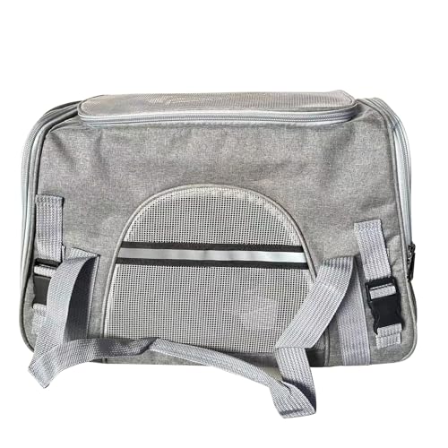 Romon Transportbox Katze Katzentransportbox, Katzentransporttasche Haustiertragetasche Katzentragetasche Katzentasche für Kleine Katzen Hunden Welpen bis 6kg, Transport Tasche mit Schultergurt, Grau von Romon