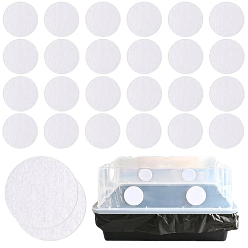 Polyfil-Einrohr-Filterscheiben, 6,3 cm, selbstklebend, passend für Myco 28QT/44QT/66QT & DIY Einrohr, Pilzzuchtbedarf, 24 Stück von RonJea