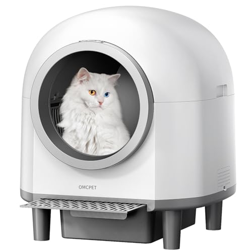 Selbstreinigende Katzentoilette für mehrere Katzen, Automatische Katzentoilette mit APP-Steuerung, Selbstreinigungsroboter mit Multi-Cat-Kompatibilität und Gesundheitsüberwachung (Weiß) von Ronarda