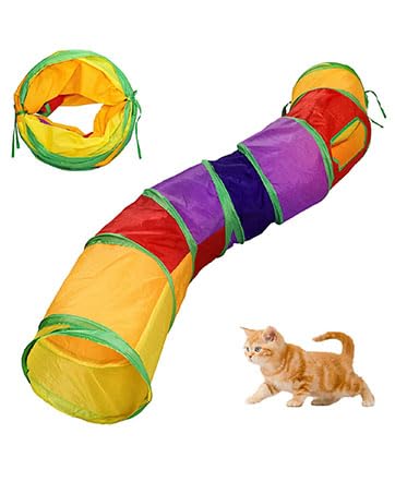 RongQiLBB S-Type Katzentunnel, 2 Wege Katzenspielzeug Tunnel Tube Katzenspieltunnel Katzentunnel für Indoor-Katzen, Welpen, Kätzchen, Kaninchen, Hamster, Meerschweinchen, Interaktiver Spielzeugtunnel RongQiLBB S-Type Katzentunnel, 2 Wege Katzenspielzeug Tunnel Tube Katzenspieltunnel Katzentunnel für Indoor-Katzen, Welpen, Kätzchen, Kaninchen, Hamster, Meerschweinchen, Interaktiver Spielzeugtunnel von RongQiLBB