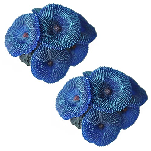 Ronlok 2X Aquarium Pflanze Kuenstlich Koralle Blau von Ronlok