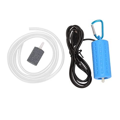 Ronlok Mini-USB-Luftpumpe, Aquarium-Luftpumpe, Sauerstoffpumpe, Angeln, Mini-Aquarium, sehr leise – Blau von Ronlok