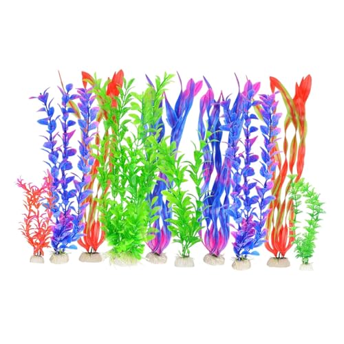 Ronyme 10Pcs Künstliche Aquarium Pflanzen Aquarium Zubehör Bunte Simulation Wasser Gras Künstliche Pflanzen Dekorationen, Style B von Ronyme