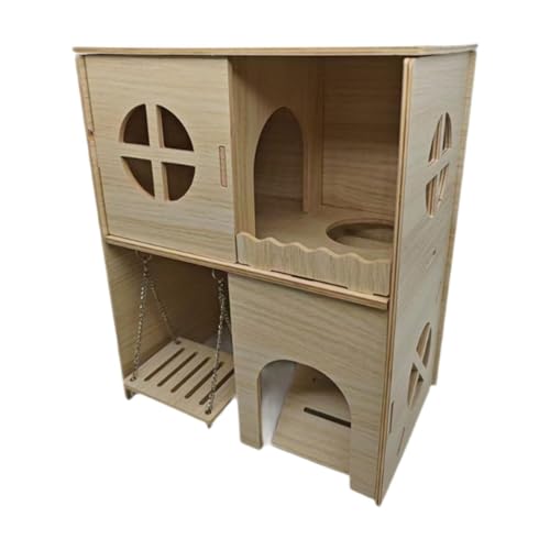 Ronyme 2-stöckiges Hamsterhaus mit Schaukel-Lebensraum-, lustiges Hamsterversteck, Rennmaushaus für Rennmäuse, kleine Haustiere, Ratten, Chinchillas Ronyme 2-stöckiges Hamsterhaus mit Schaukel-Lebensraum-, lustiges Hamsterversteck, Rennmaushaus für Rennmäuse, kleine Haustiere, Ratten, Chinchillas von Ronyme