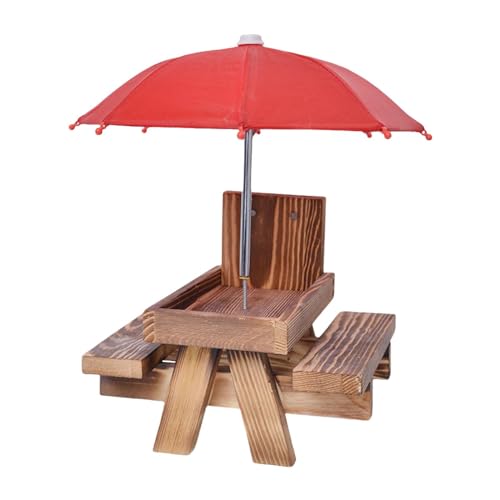 Ronyme Eichhörnchen-Futterspender, funktionaler Futterstall, Spaß mit Bank und Brett, Futterspender für Picknicktische aus Holz, Futterspender für Ronyme Eichhörnchen-Futterspender, funktionaler Futterstall, Spaß mit Bank und Brett, Futterspender für Picknicktische aus Holz, Futterspender für von Ronyme