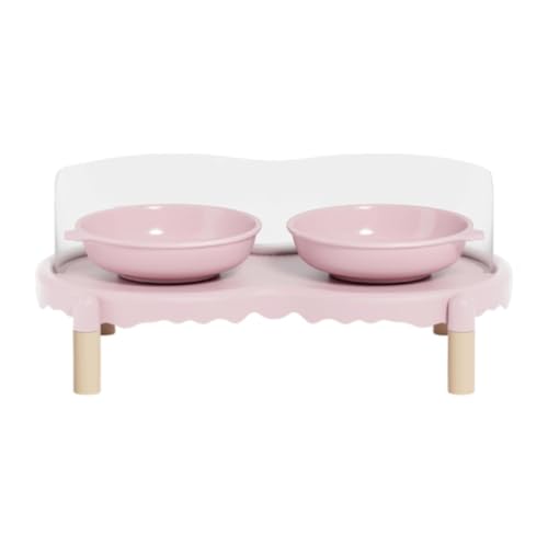 Ronyme Erhöhte Katzennäpfe aus, erhöhter Katzenfutternapf, Haustiernäpfe, Futter- und Wassernapf-Set für unterwegs, Rosa von Ronyme
