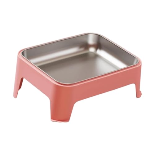 Ronyme Erhöhter Hundenapf, erhöhter Hundefutternapf, Abnehmbarer Tierbedarf, Edelstahl, 15° geneigter Futternapf für Hunde und Welpen, Rosa von Ronyme