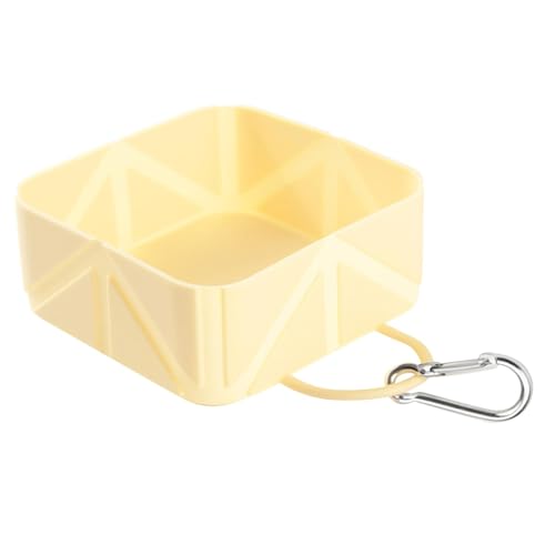 Ronyme Faltbarer Reise-Hundenapf 10,5 x 10,5 x 4,5 cm Multifunktionaler Futternapf Futternapf für Haustiere für Picknicks, Wanderungen, und, Gelb von Ronyme