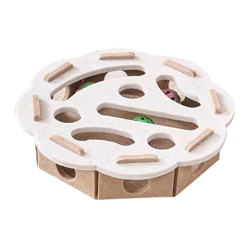 Ronyme Katzen-Puzzle-Spielzeug mit -Interaktion, lustiges -Spiel, Unterhaltung, beschäftigter Kratzbaum, Weiße Runde von Ronyme