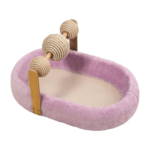 Ronyme Katzenkratzbrett, Katzenbett, Heimtierbedarf, Möbelschutz, ovales Katzenkratzbrett, Kätzchen, interaktives Spielzeug für Hauskatzen, Lila von Ronyme