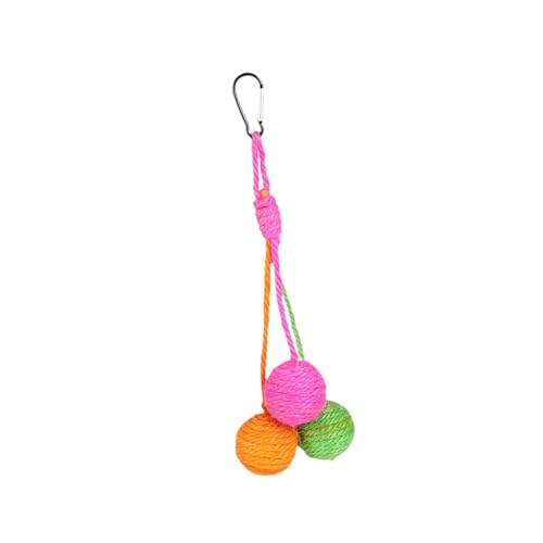 Ronyme Katzenspielzeug Sisalball, langes Seil, zum Jagen, 32 cm lang, umweltfreundliches Katzenspielzeug zum Aufhängen, Rosa Orange Grün Ronyme Katzenspielzeug Sisalball, langes Seil, zum Jagen, 32 cm lang, umweltfreundliches Katzenspielzeug zum Aufhängen, Rosa Orange Grün von Ronyme