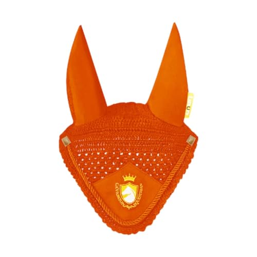 Ronyme Pferdeohrmacht Ohrschützer Weiche Reitstufe und Zahnrad, Kapuze bequemer Fliegenschutz tragbarer Ohrbedeckung Reitmaske, Orange von Ronyme
