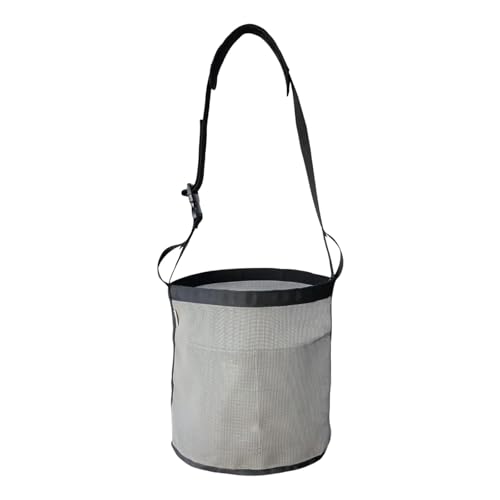 Ronyme Pferdespeisetasche Heubeutel Mesh Einstellbarer Fester Boden, Schwere, Ausrüstung, Heuhändler Getreide -Futtermittel für die Reiter im Freien, Grau von Ronyme