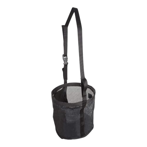 Ronyme Pferdespeisetasche Heubeutel Mesh Einstellbarer Fester Boden, Schwere, Ausrüstung, Heuhändler Getreide -Futtermittel für die Reiter im Freien, Schwarz von Ronyme