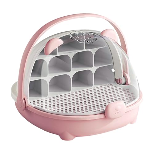 Ronyme Seidenraupen-Wachstumsbox, Seidenraupen-Transportbehälter, Tragegriff, durchsichtiger Kleintier-Zuchtbehälter, Insekten-Futterbox, Rosa Ronyme Seidenraupen-Wachstumsbox, Seidenraupen-Transportbehälter, Tragegriff, durchsichtiger Kleintier-Zuchtbehälter, Insekten-Futterbox, Rosa von Ronyme