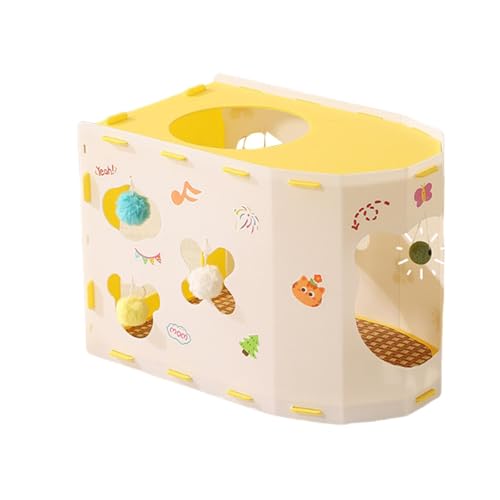 Ronyme Tunnel-Katzenhaus, dekorativer Möbelschutz, multifunktional, Versteck mit Ball für Kätzchen, kleine Katzen, Haustierspiel, Gelb von Ronyme
