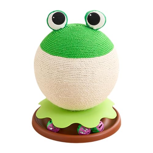 Ronyme Vertikaler Katzenkratzbaum, Katzenkratzball, Stabiler, mit Sisal überzogener Kratzbaum mit Schleifklauen, Kätzchenkratzbaum für Kätzchen, Frosch von Ronyme