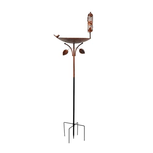 Ronyme Vogelbad aus Metall, Vogelfutterstation, Vogelfutterstation, Vogelbadschale für Rasen, Terrasse, Garten, Hinterhof Ronyme Vogelbad aus Metall, Vogelfutterstation, Vogelfutterstation, Vogelbadschale für Rasen, Terrasse, Garten, Hinterhof von Ronyme