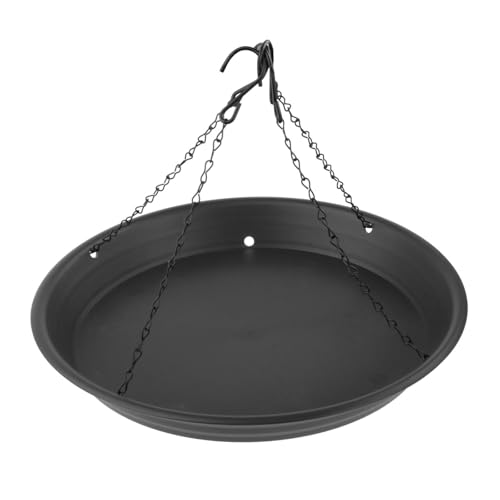 Ronyme Vogelhäuschen zum Aufhängen, Vogelbad, Plattform, Vogelhäuschen für die Terrasse, Schwarz von Ronyme