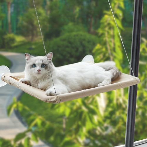 Premium Katzenhängematte Fensterbett – Gemütliche Sitzstange für große Katzen – platzsparendes, stabiles Katzen-Fensterbett Premium Katzenhängematte Fensterbett – Gemütliche Sitzstange für große Katzen – platzsparendes, stabiles Katzen-Fensterbett von Roontin