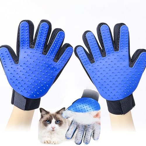 Roontin Professionelle Fellpflege-Handschuhe, effiziente Enthaarungsbürste für Katzen und Hunde, vielseitiger Haustier-Badehandschuh, Premium-Pelz-Entferner-Handschuh, Haustierhaarpflege, von Roontin