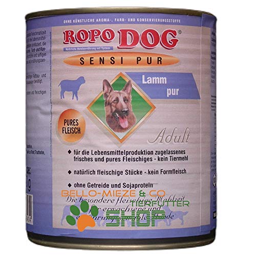 RopoDog 30 Dosen à 800 gr Adult Sensi Pur Lamm - pures Fleisch von RopoDog