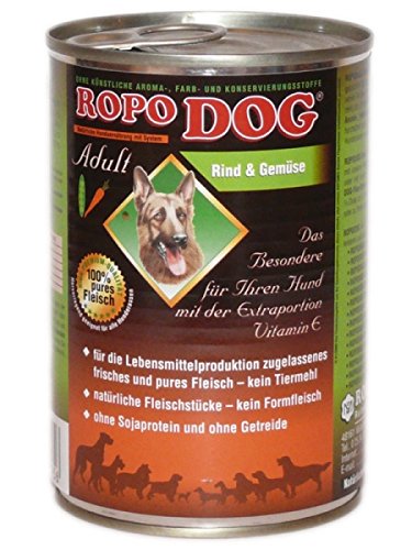 RopoDog Hundefutter Nassfutter - Rind & Gemüse (1 x 400 g) von RopoDog
