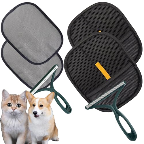 Rorodog 2er-Pack Tierhaarentferner Bürsten Handschuhe - Entfernen Sie Hunde/Katzenhaare von Kleidung, Möbeln, Autositzen, Bettwäsche & Polstern - Wiederverwendbarer Fusselhaarentferner für Zuhause von Rorodog
