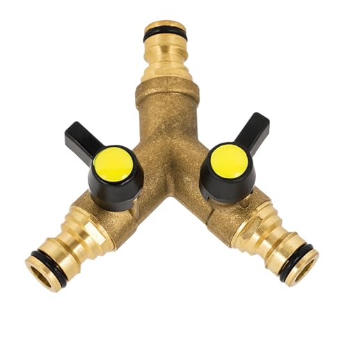 RoseFlower 2 Wege Verteiler, 3/4'' und 1/2'' Garten Wasseranschluss Verteiler, Wasserhahn Adapter Gartenschlauch Garden Hose Splitter Schlauchverteiler Gartenschläuche Zubehör für Bewässerung Waschen von RoseFlower
