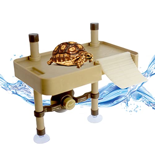 RoseFlower Schildkröte Schwimmende Plattform, Reptilien Rampe Plattform, Schwimmende Insel mit Hohem Wasserstand Mit Leiter für Wassertiere zum Sonnenbaden, Klettern, Ausruhen, Entspannen von RoseFlower