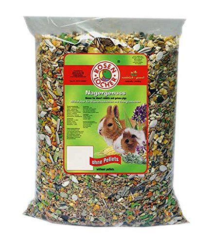 Rosenlöcher Nagergenuss 4kg für Meerschweinchen, 4kg, 4000 Portionen, Erwachsene Nager, Trocken, kühl und dunkel aufbewahren von Rosenlöcher