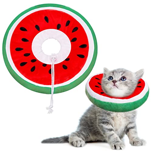 RosewineC Verstellbares Katzenhalsband, niedliches Wassermelonen-Katzenhalsband, weiche Katzenzapfen nach Operationen für Katzen, Kätzchen von RosewineC