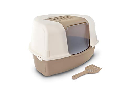 MP Bergamo 84022 Ariel-Katzenecktoilette mit Fronttür und Haube, Xl, Mokka von Rosewood
