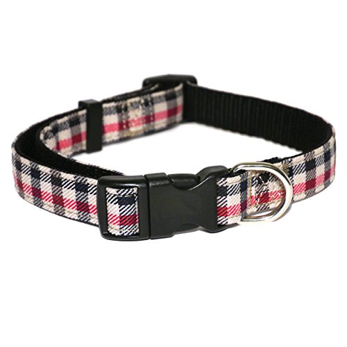 Rosewood 03689 Hundehalsband für Halsumfang, 25.4-35.6 cm, rot/blau Kariert von Rosewood