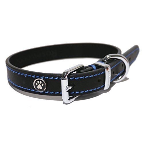 Rosewood 04012 Leder-Hundehalsband für Halsumfang von 35.6-45.7 cm, schwarz von Rosewood