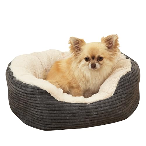 Rosewood 04300 Hundebett aus breitem Cord/Plüsch, grau, Länge: 50.8 cm von Rosewood