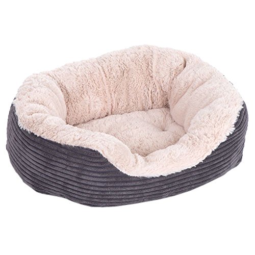 Rosewood 04302 Hundebett aus breitem Cord/Plüsch, grau, Länge: 81.2 cm Rosewood 04302 Hundebett aus breitem Cord/Plüsch, grau, Länge: 81.2 cm von Rosewood