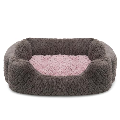 Rosewood 04404 Luxus-Hundebett Small aus kuschelig weichem Pelz mit Wirbelmuster und Plüsch-Wendekissen innen - Maschinenwäsche, 46 x 36 cm, grau/pink Rosewood 04404 Luxus-Hundebett Small aus kuschelig weichem Pelz mit Wirbelmuster und Plüsch-Wendekissen innen - Maschinenwäsche, 46 x 36 cm, grau/pink von Rosewood