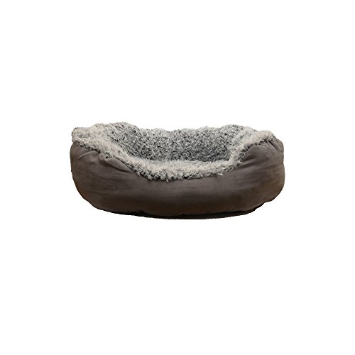 Rosewood 04409 Luxus-Hundebett Large aus kuschelig weichem Pelz, mit Rutschfester Unterseite, Maschinenwäsche, 81 cm, grau von Rosewood