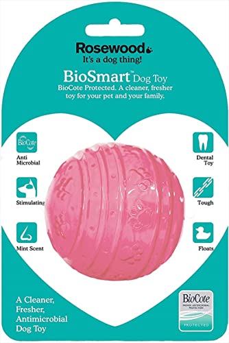 Rosewood 43103 Antimikrobielles, Robustes, langlebiges Spielzeug Biosafe für kleine Hunde, Welpen, Durchmesser: 7 cm, pink von Rosewood