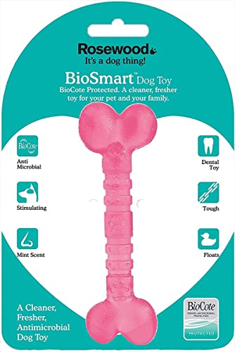 Rosewood 43104 Antimikrobielles, Robustes, langlebiges Spielzeug Biosafe für kleine Hunde, Welpen, Durchmesser: 7 cm, pink von Rosewood