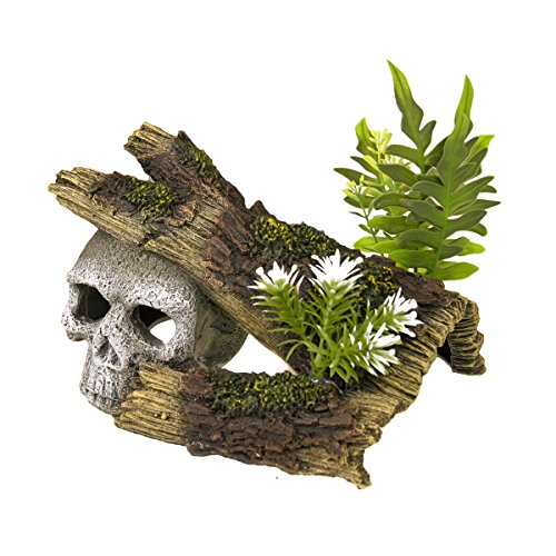 Rosewood 911019 Aquaristik-Ornament Schädel aus Harz mit Pflanzen, Small Rosewood 911019 Aquaristik-Ornament Schädel aus Harz mit Pflanzen, Small von Rosewood